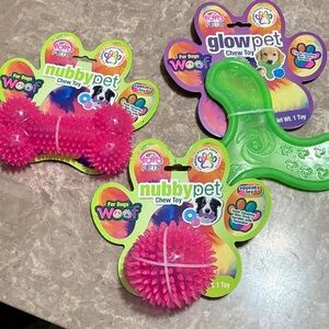 Yong Pets Nubby Pet Chew Toy Set - Pink and Green